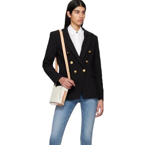 rag & bone Blazer Preston Crepe Notch Lapel Women's Size 4‎ Black - Picture 11 of 13